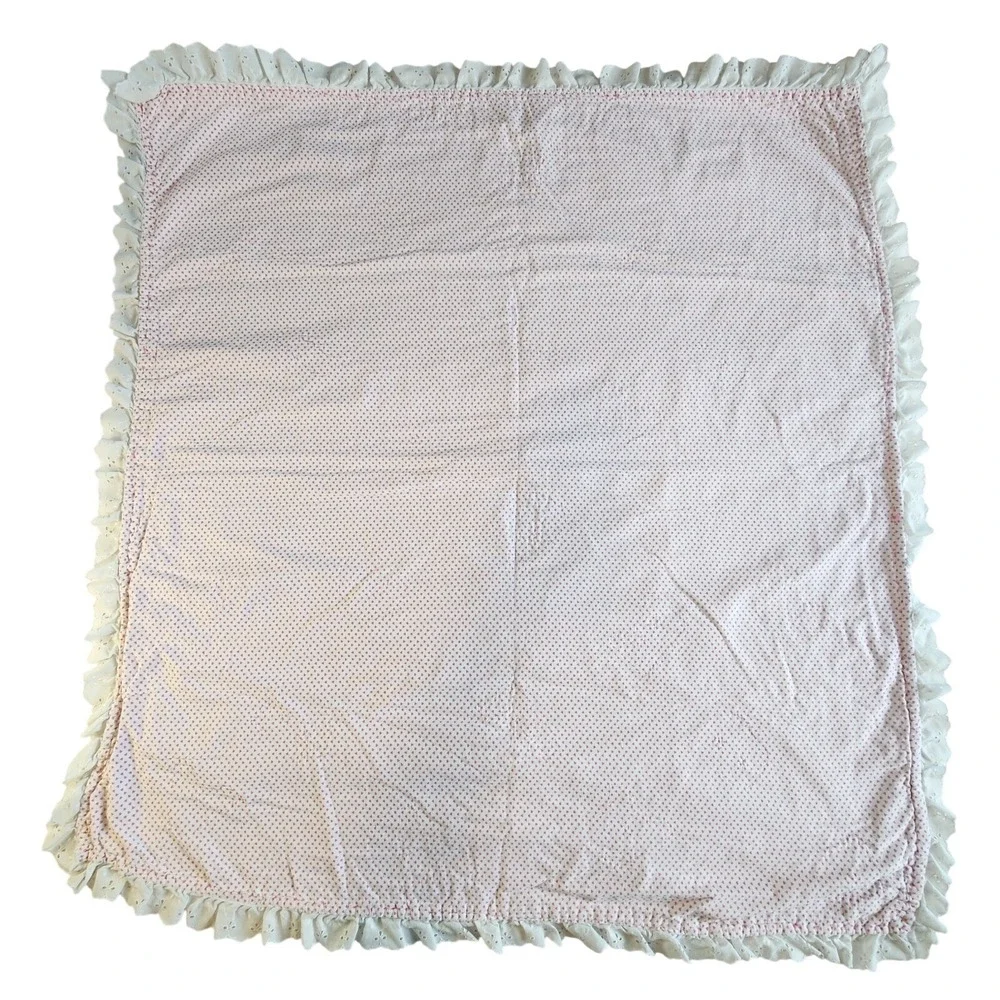 VTG 1984‎ DISNEY Baby Mickey Minnie ABC's Dundee Eyelet Lace Trimmed Crib Quilt